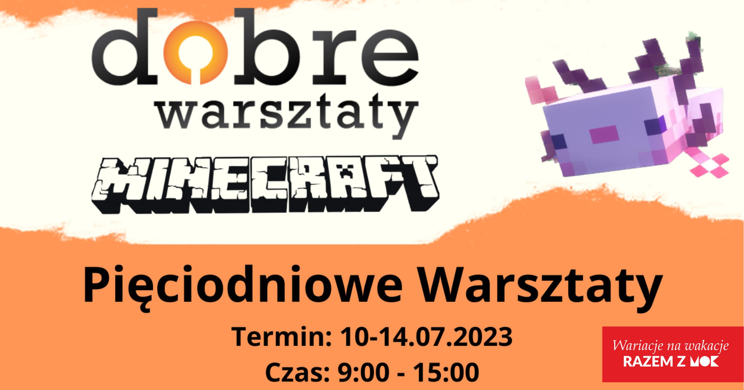 baner promujący warsztaty z Minecraftem